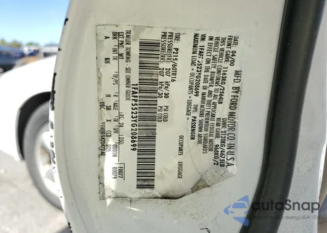 2000 Ford Taurus Ses из США, поврежденный, VIN 1FAFP5523YG208699